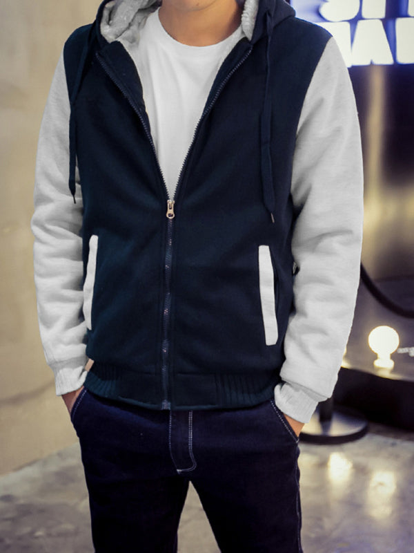 Men's Sweater Hooded Loose Sports Fleece Thickening Men's Coat