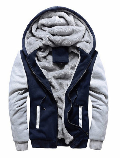 Men's Sweater Hooded Loose Sports Fleece Thickening Men's Coat 