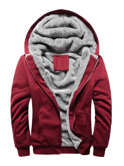 Men's Sweater Hooded Loose Sports Fleece Thickening Men's Coat 