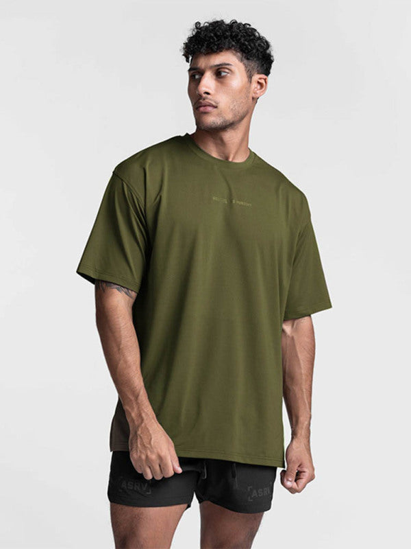 Men's round neck short-sleeved solid color quick-drying all-match sports T-shirt 