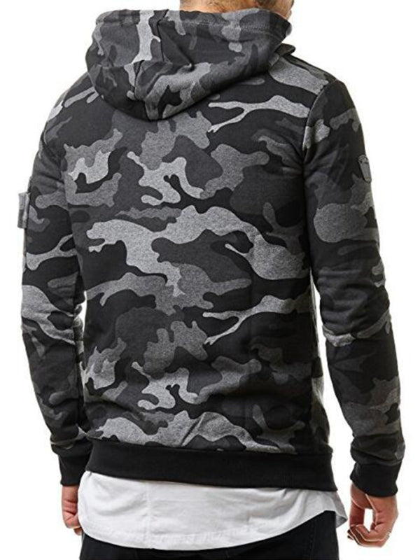 Men's camouflage pocket long-sleeved hoodie