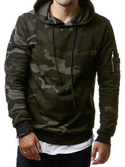 Men's camouflage pocket long-sleeved hoodie 