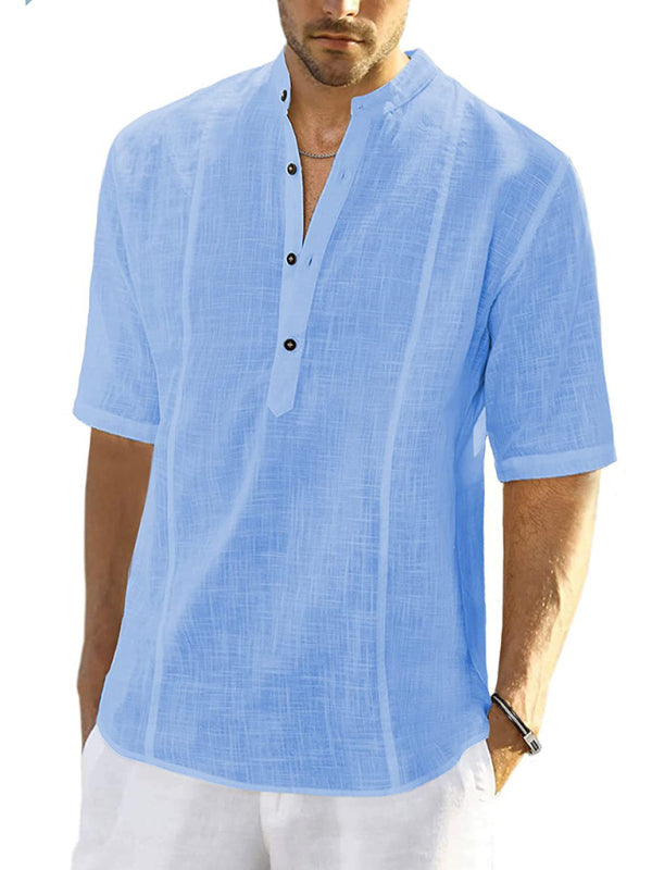 New Arrival Men's Comfortable Casual Linen Shirt With Long Sleeves 