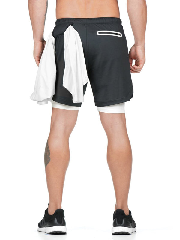 Tide brand new summer sports casual shorts men's fake two-piece five-point pants 