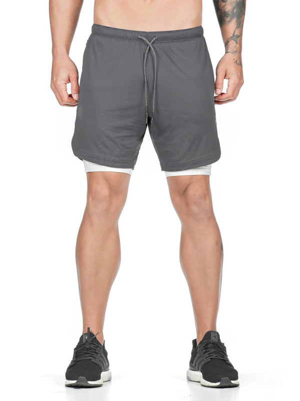 Tide brand new summer sports casual shorts men's fake two-piece five-point pants 