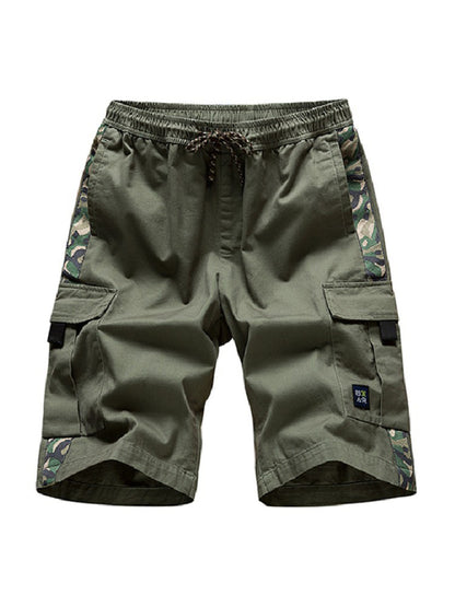 Men's Camouflage Print Panel Multi Cargo Shorts 