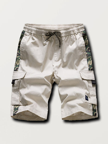 Men's Camouflage Print Panel Multi Cargo Shorts 