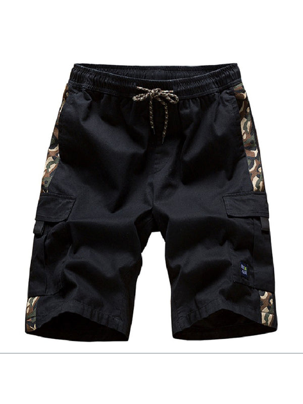 Men's Camouflage Print Panel Multi Cargo Shorts 