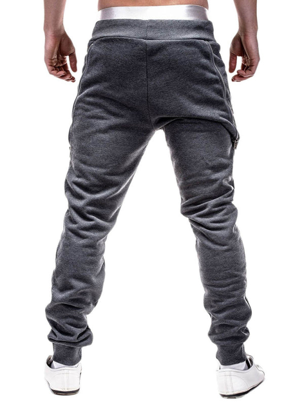 Men's fashion casual personalized zipper trim trousers 