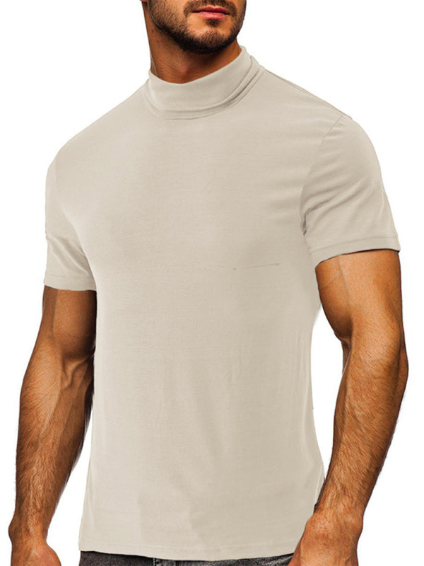 Men's turtleneck all-match bottoming short-sleeved t-shirt 