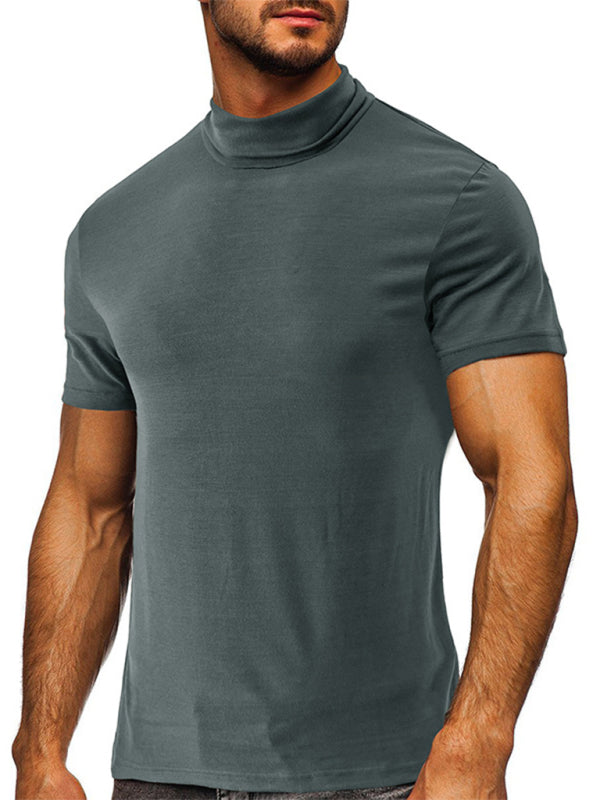 Men's turtleneck all-match bottoming short-sleeved t-shirt 