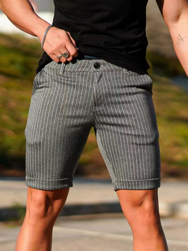 men's skinny plaid plus size casual shorts 