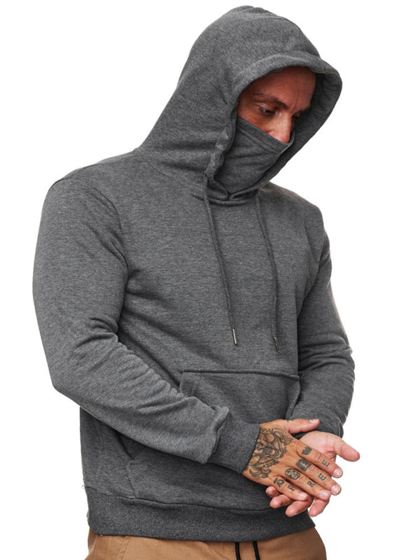 Sweatshirt Hooded Long Sleeve T-Shirt Men's Sweatshirt Mask