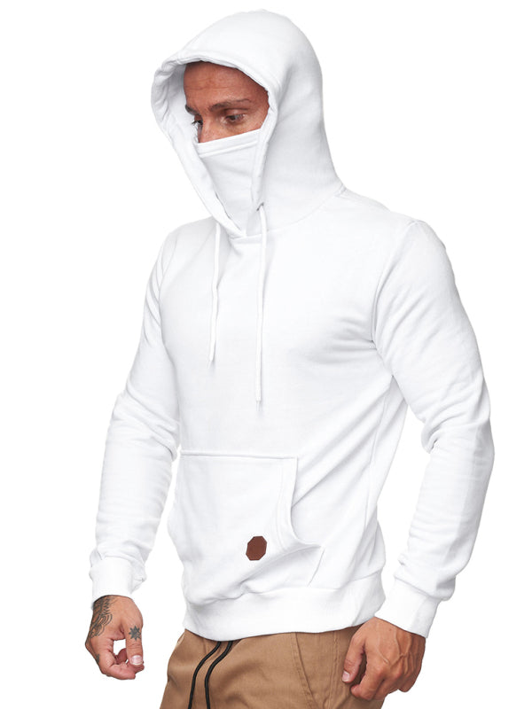 Sweatshirt Hooded Long Sleeve T-Shirt Men's Sweatshirt Mask 