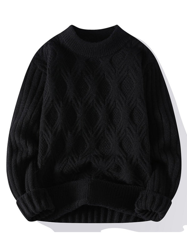 New Men's Loose Casual Round Neck Knitted Sweater 