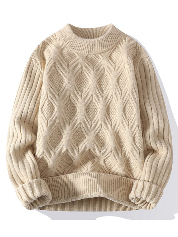 New Men's Loose Casual Round Neck Knitted Sweater 