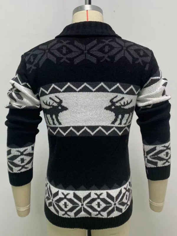 Men's Christmas jacquard sweater button cardigan sweater