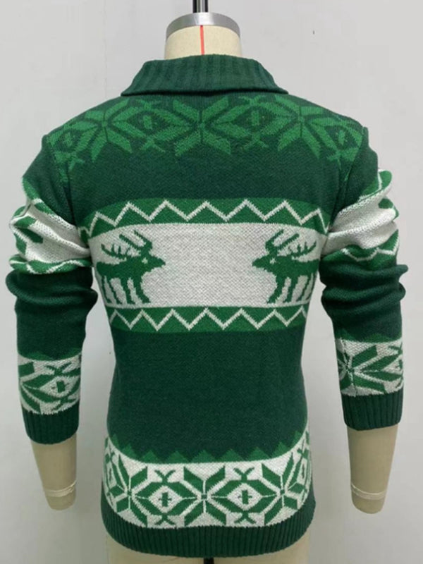 Men's Christmas jacquard sweater button cardigan sweater