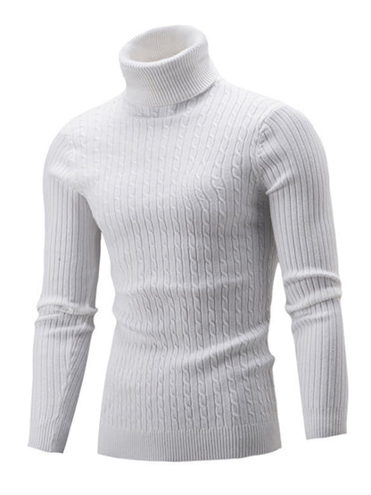 Men's turtleneck casual tight stretch sweater 