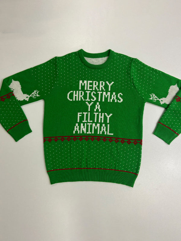 Men's knitted Christmas loose sweater 