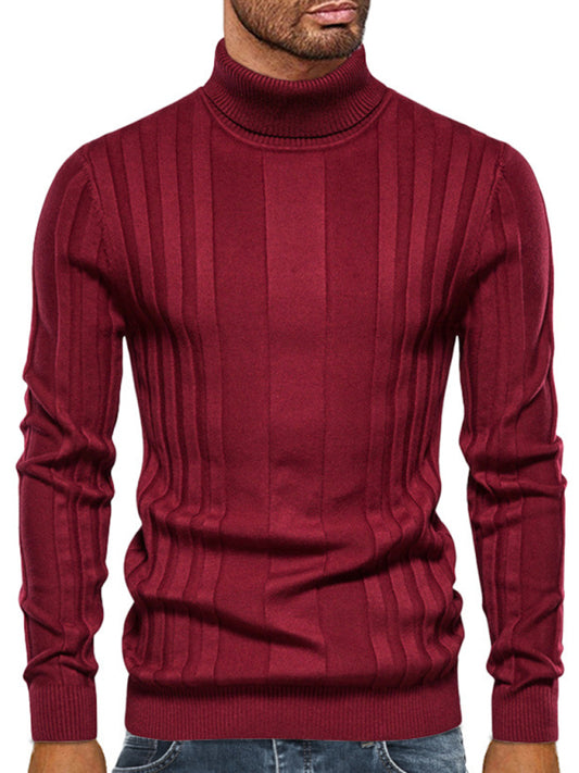 Men's new casual knitted basic base pullover turtleneck sweater 