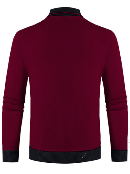 Men's new half turtleneck plus velvet slim long-sleeved sweater 