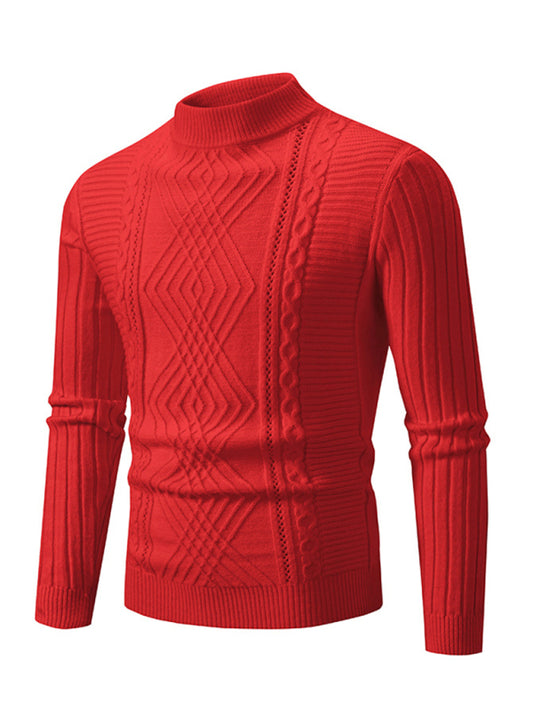 Men's new fashion trend jacquard knitted cashmere sweater 