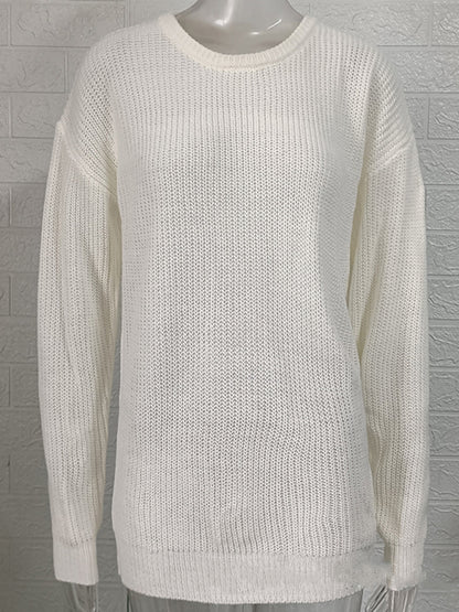 Men's new solid color round neck long sleeve pullover sweater 