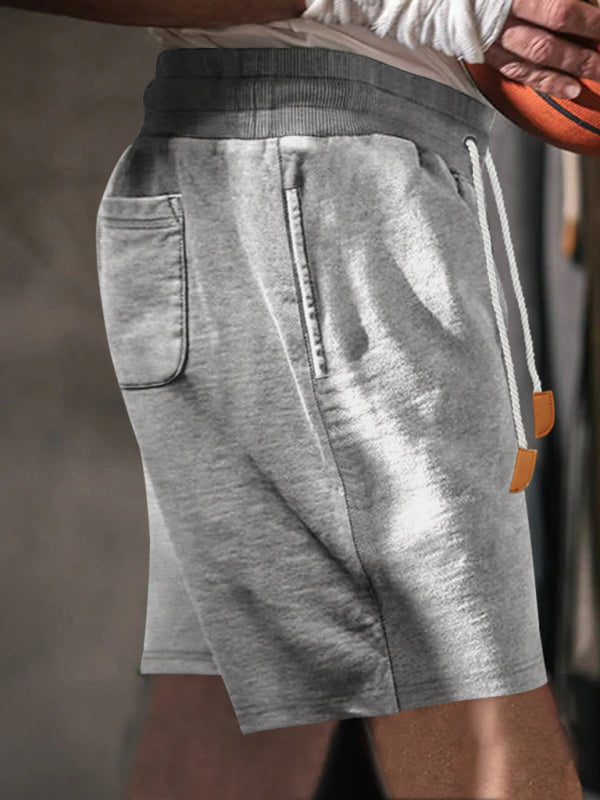 Men's new drawstring loose brushed skin-friendly casual sports shorts 