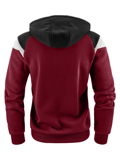 Men's Color Block Contrast Fashion Sweatshirt Casual Sports Top 