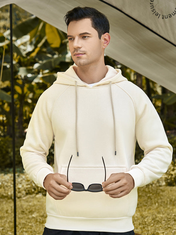 Men's casual solid color fashion hooded sweatshirt 