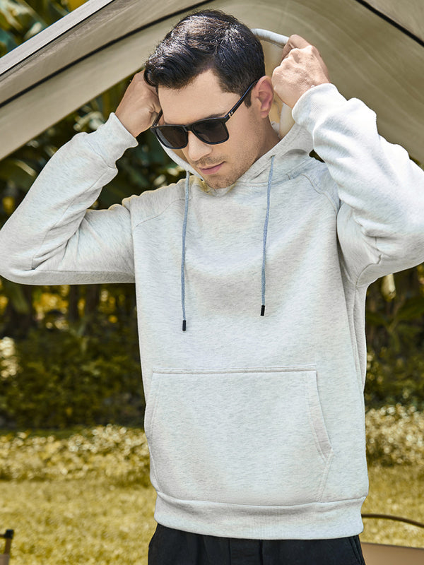 Men's casual solid color fashion hooded sweatshirt