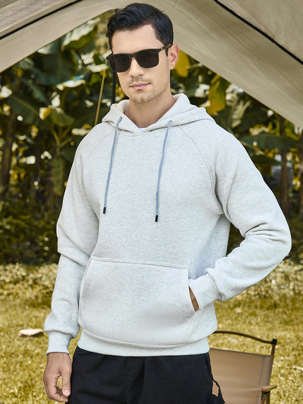 Men's casual solid color fashion hooded sweatshirt