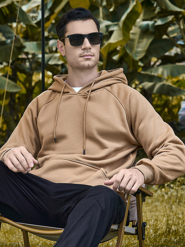 Men's casual solid color fashion hooded sweatshirt 