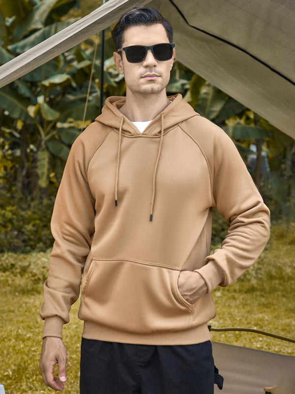 Men's casual solid color fashion hooded sweatshirt 