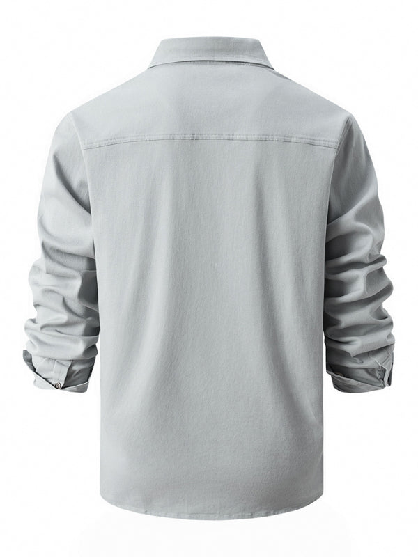 Men's Casual Fashion Business Long Sleeve Shirt 