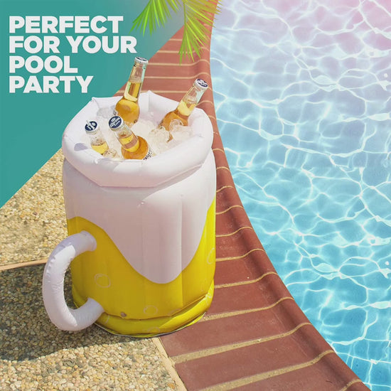 Large Inflatable Beer Mug Cooler Pool Float Drink 