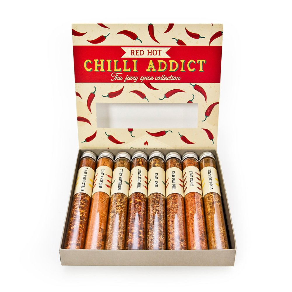 Red Hot Chilli Addict | Selection of 8 Fiery Spices | Vegan & Meat Lovers