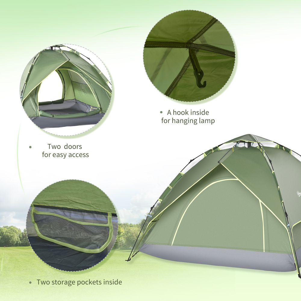 2 Man Pop Up Tent Camping Festival Hiking Family Travel Shelter Outsunny