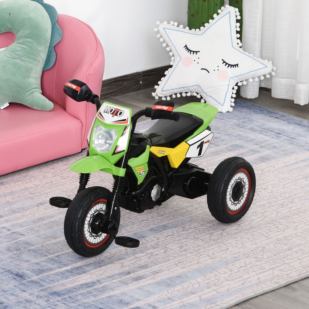 Toddler Pedal Tricycle Ride-On Learning Music Lights 18-36 Months Green