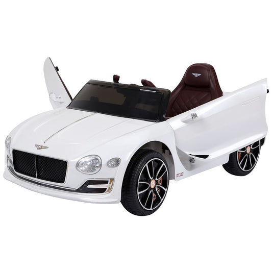 Electric Ride-on Car w/ LED Lights Music Parental Remote Control White HOMCOM