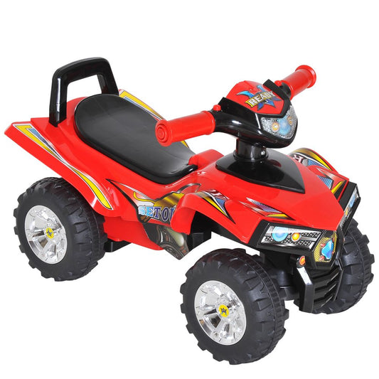 Kids Ride On Quads Boys Girls LED Lights Horn Music Toys 4 Wheels Red HOMCOM