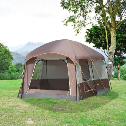 3-4 Man Two Room Camping Tent with Vestibule and Portable Carry Bag