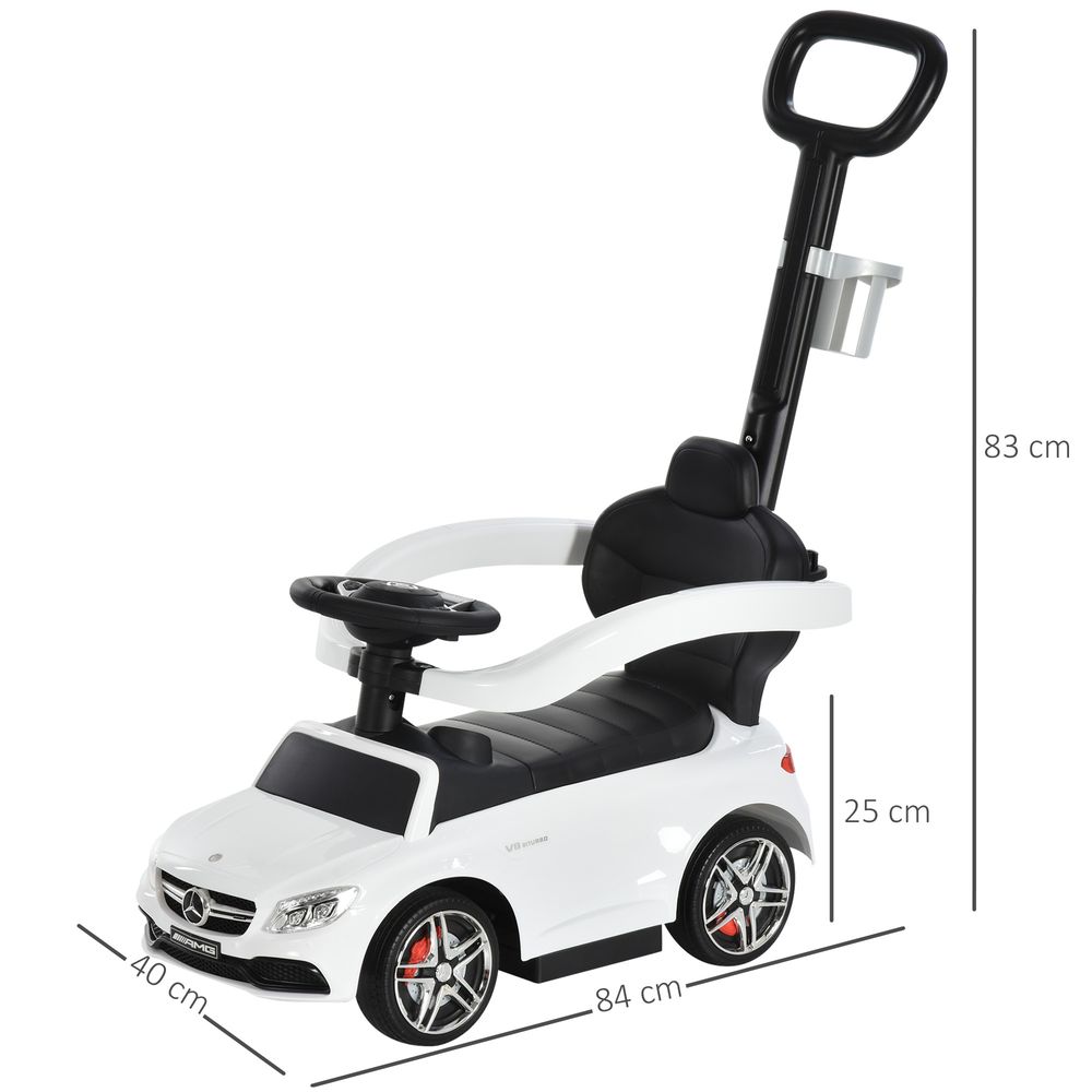 Mercedes-Benz Licensed Ride-On Pushcar w/ Storage Handle Horn White HOMCOM