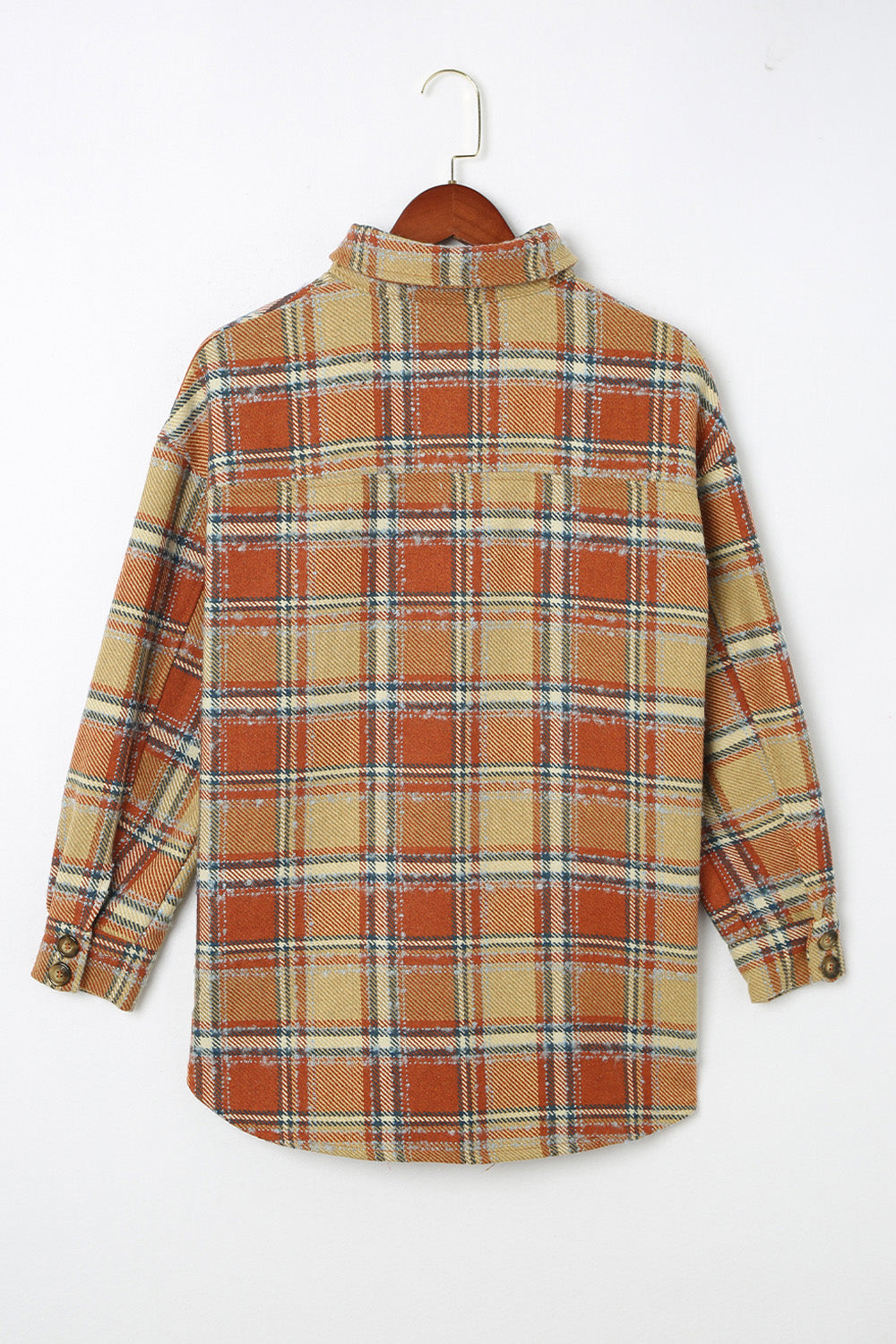 Plaid Dropped Shoulder Shirt Jacket 