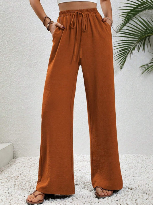 Wide Leg Drawstring Pants 