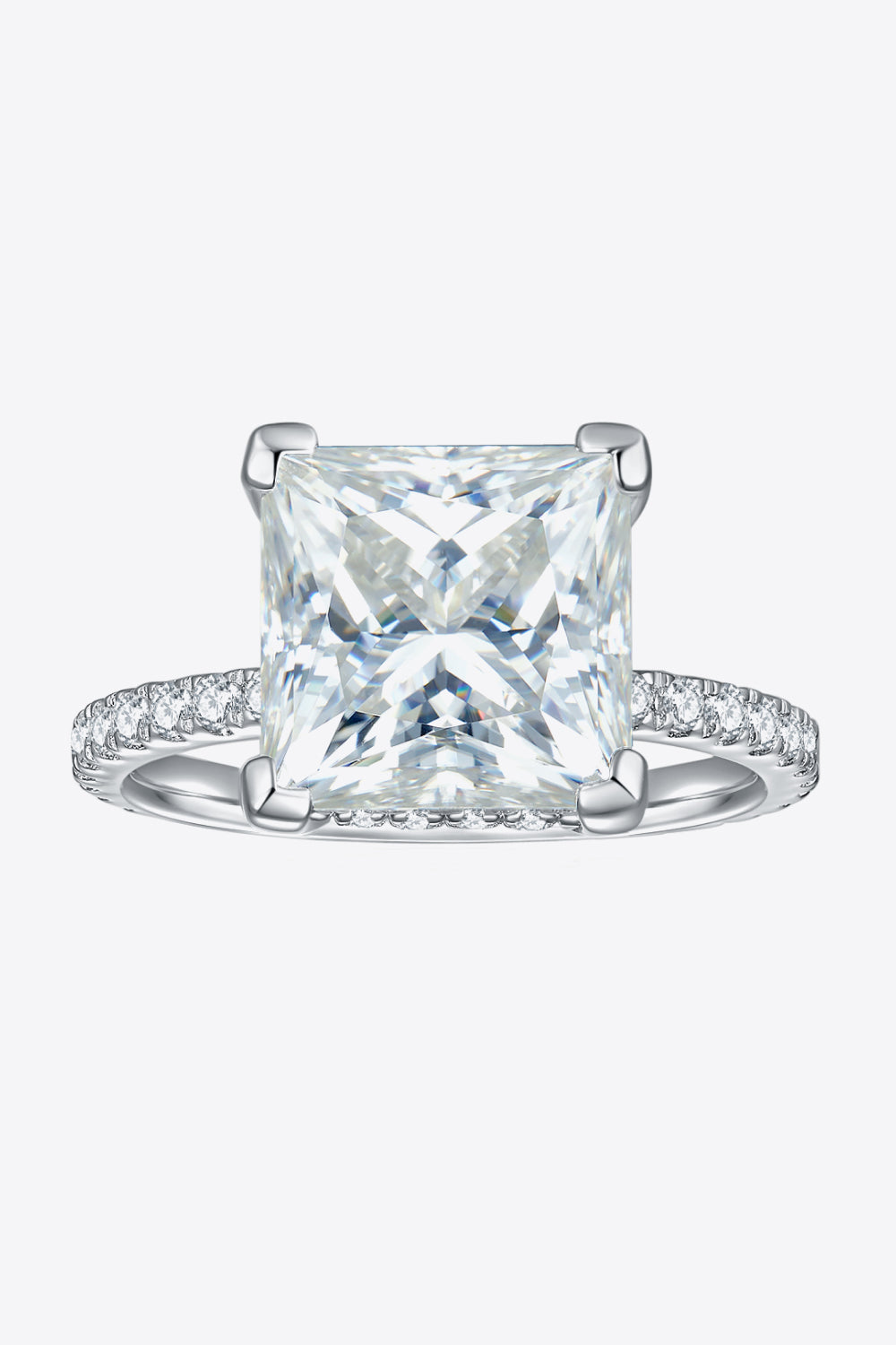 5.52 Carat Moissanite Side Stone Ring 