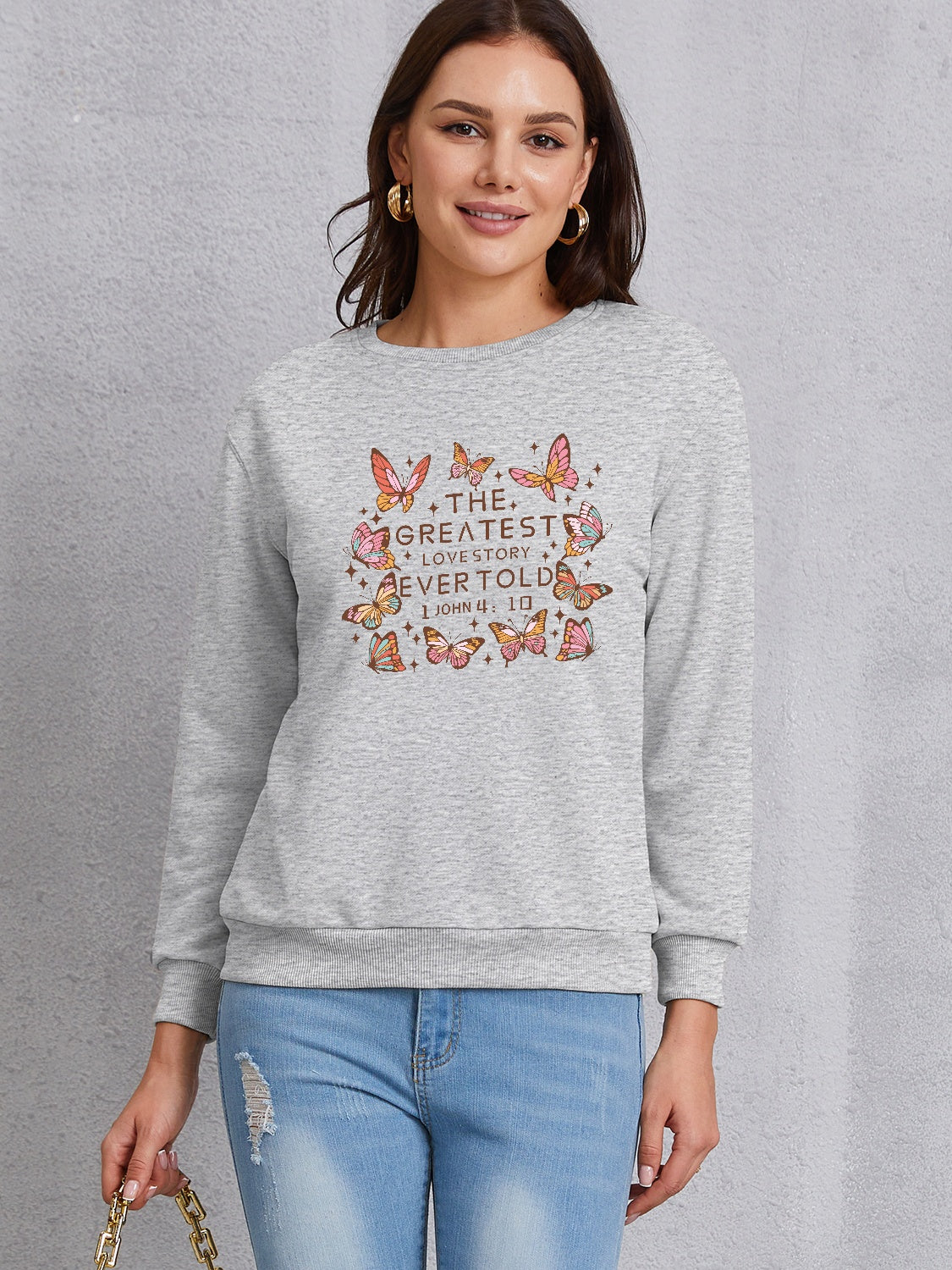 THE GREATEST LOVESTORY EVERTOLD Round Neck Sweatshirt 