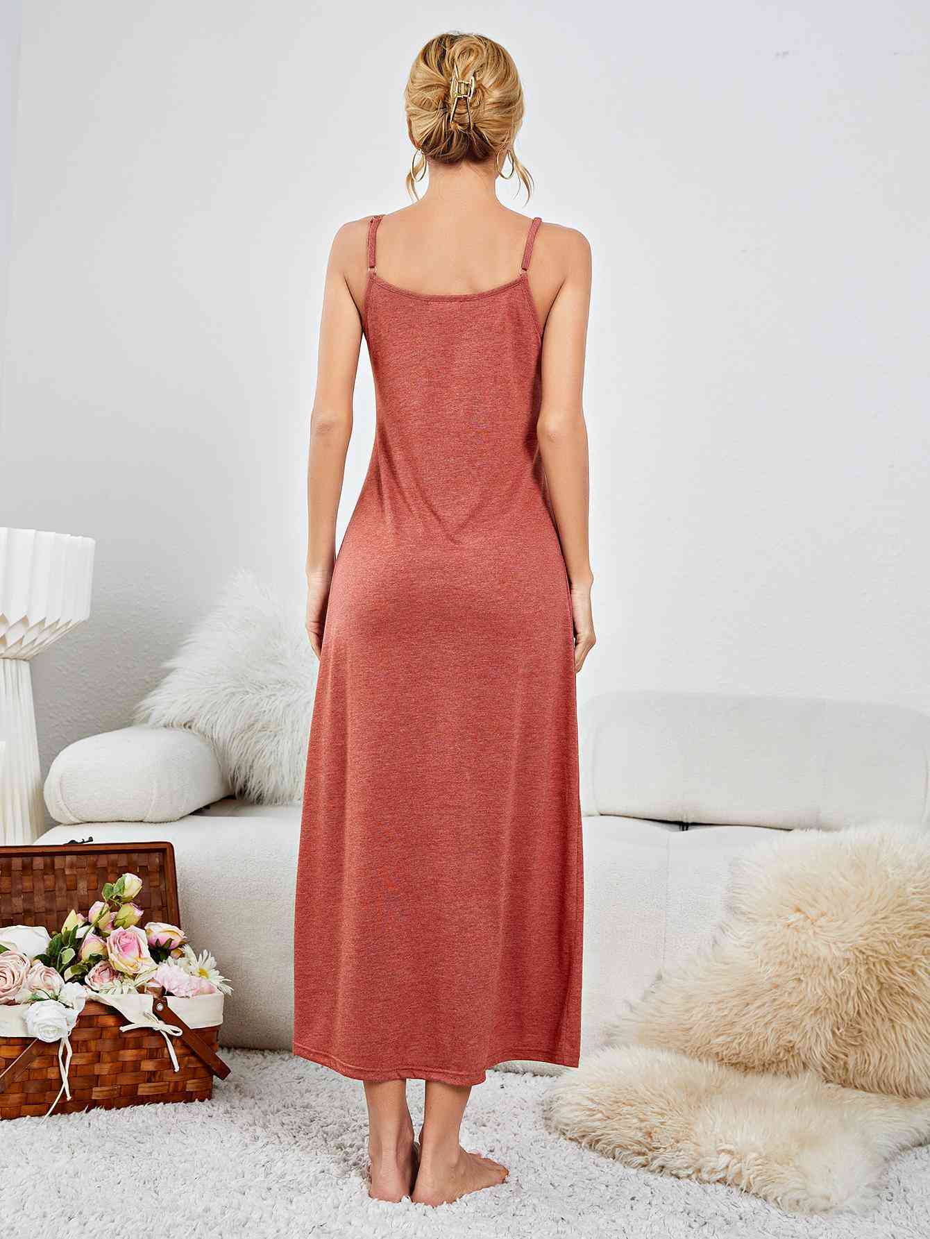 Scoop Neck Spaghetti Strap Night Dress 