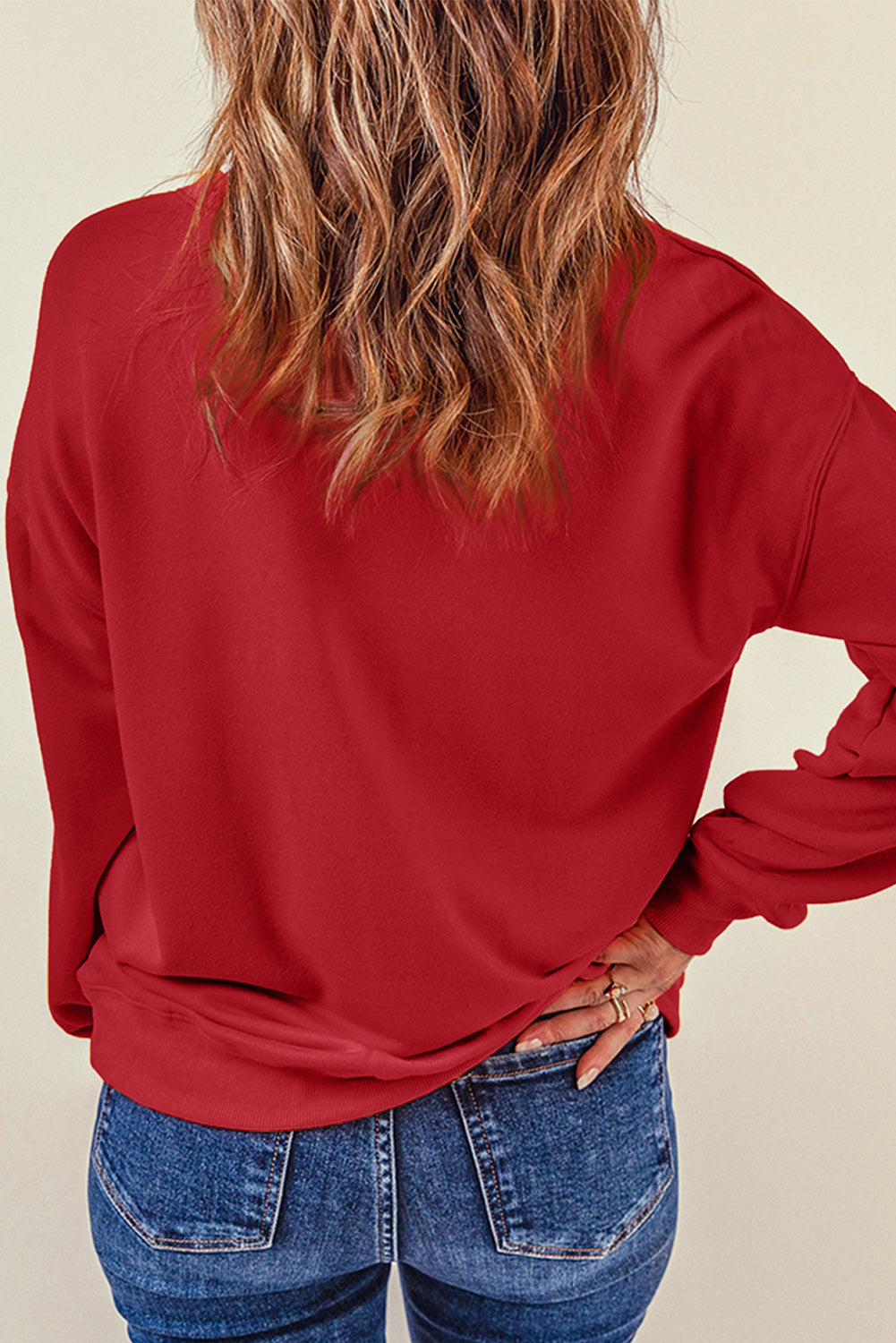 Santa Round Neck Dropped Shoulder Sweatshirt 